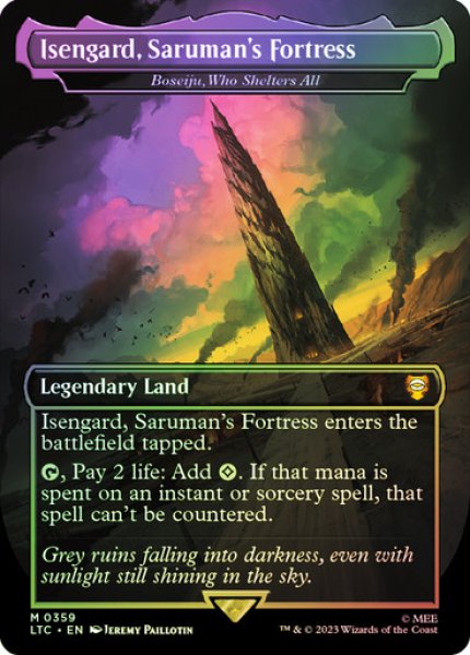 画像1: 【MTG/BOXPR】 ※FOIL※《サルマンの要塞、アイゼンガルド/Isengard, Saruman's Fortress》》/《すべてを護るもの、母聖樹/Boseiju, Who Shelters All》【PR】 (1)