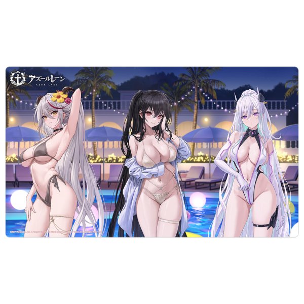 画像1:  【予約商品】  アズールレーン 描き下ろしラバーマット（ナイトプール） 【24年12月中旬発売】 (1)